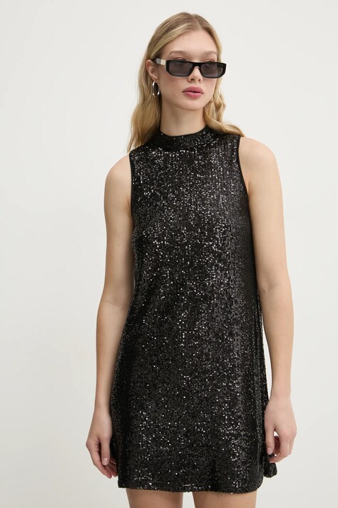 Superdry rochie culoarea negru, mini, dreaptă, W8011720A-B4A