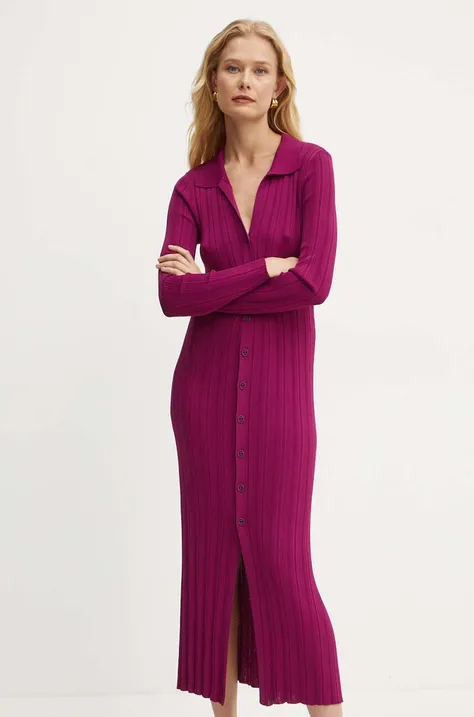 Twinset sukienka kolor fioletowy maxi dopasowana 242TP3170