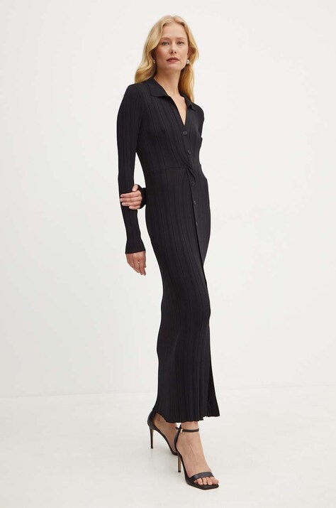 Twinset rochie culoarea negru, maxi, mulată, 242TP3170