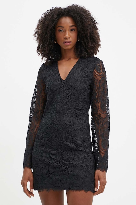 Twinset rochie culoarea negru, mini, evazată, 242TP2467