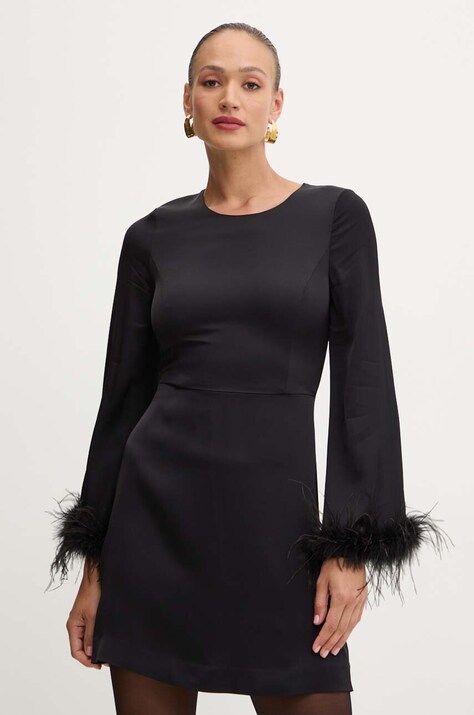 Twinset rochie culoarea negru, mini, dreaptă, 242TP2346