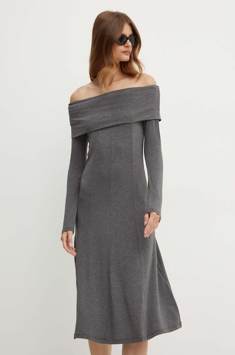 Twinset rochie culoarea gri, mini, dreaptă, 242LI2JEE