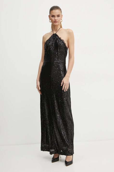 Twinset rochie culoarea negru, maxi, mulată, 242AT2340