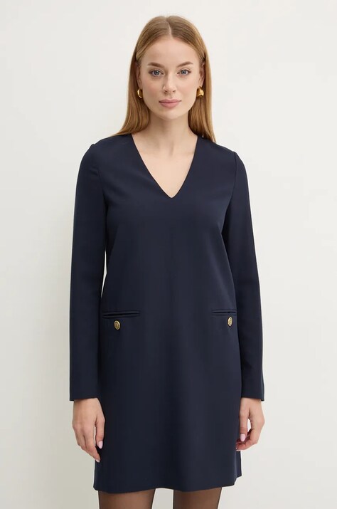Twinset rochie culoarea bleumarin, mini, dreaptă, 242TT2102