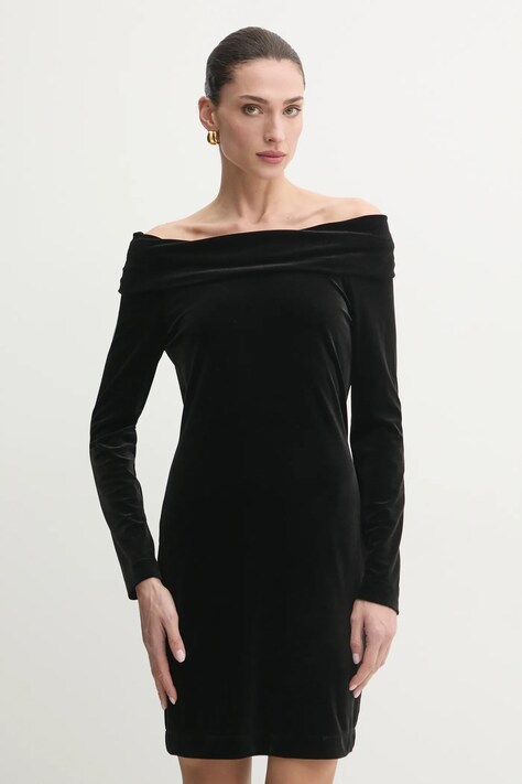 Marella rochie culoarea negru, mini, mulată, 2423626032200