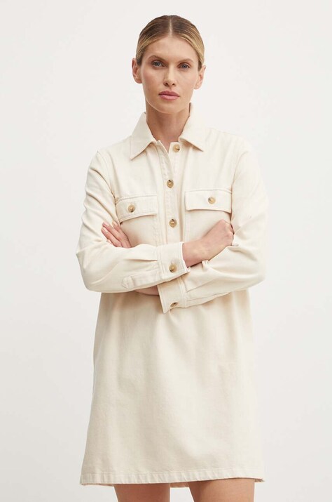 A.P.C. rochie din denim robe mia culoarea bej, mini, dreaptă, COGZV.F05878