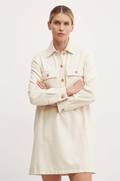 Φόρεμα τζιν A.P.C. robe mia χρώμα: μπεζ, COGZV.F05878