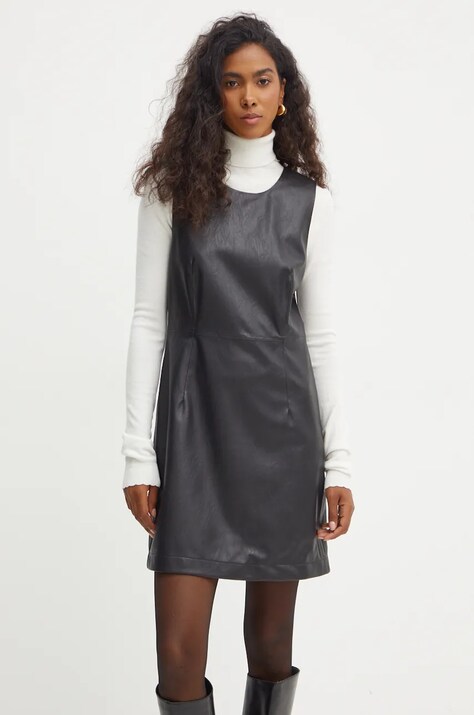 Boss Orange rochie culoarea negru, mini, mulată, 50528482