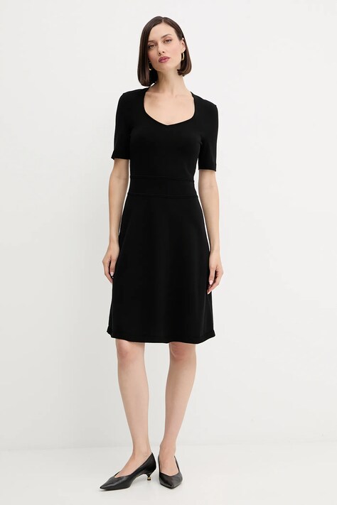 Boss Orange rochie culoarea negru, mini, evazată, 50519298