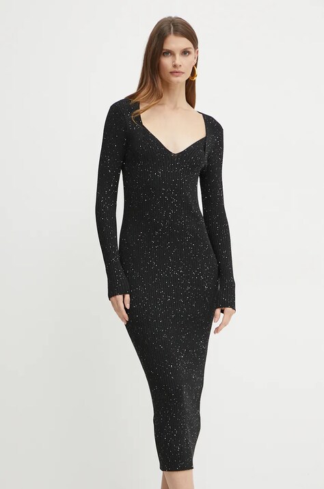 BOSS rochie culoarea negru, maxi, mulată, 50523745