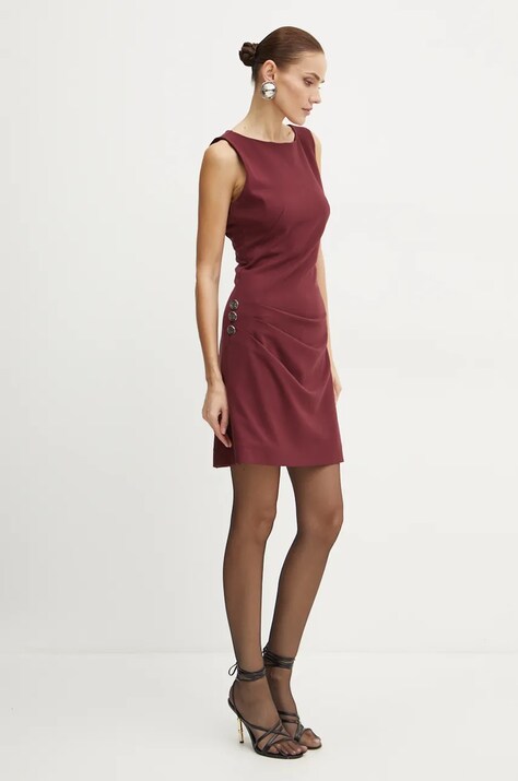 Guess rochie LENA culoarea bordo, mini, evazată, W4BK14 KBJP2