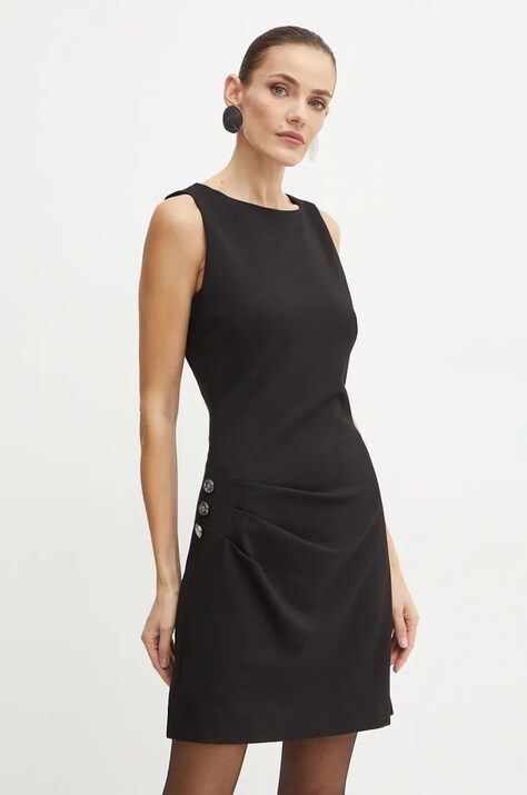 Guess rochie LENA culoarea negru, mini, evazată, W4BK14 KBJP2