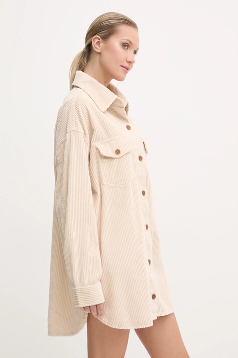 Рокля Billabong Winter Ocean в бежово къса с уголемена кройка EBJWD00149