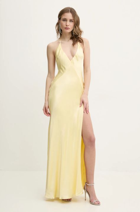 Šaty Bardot YVE žlutá barva, maxi, 59315DB