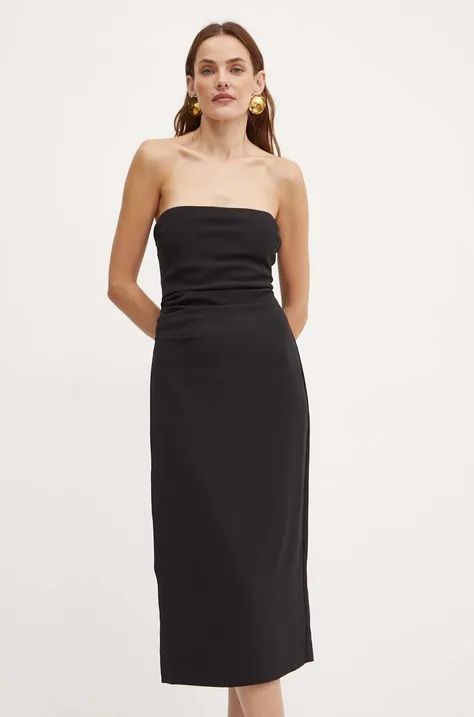Šaty Bardot WINSLOW čierna farba, mini, priliehavé, 59326DB