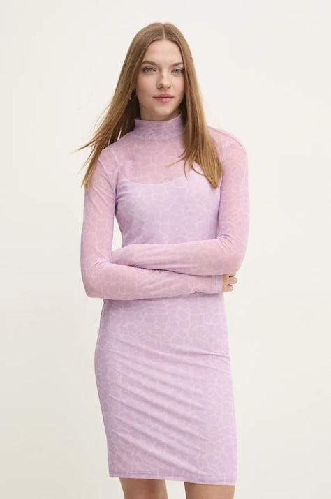 Hugo Blue rochie culoarea violet, mini, dreaptă, 50524094