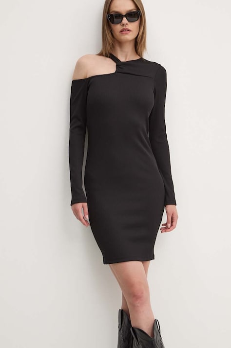 HUGO rochie culoarea negru, mini, mulată, 50522955