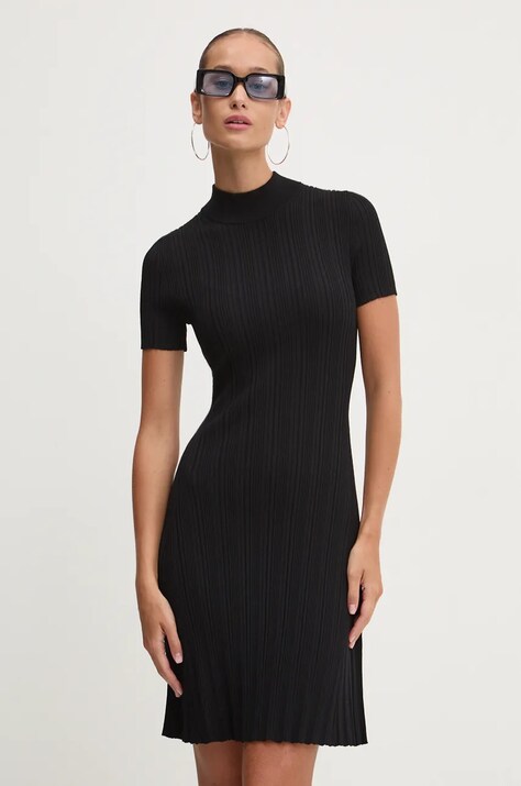 HUGO rochie culoarea negru, mini, evazată, 50514293