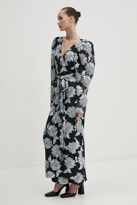 Rotate rochie culoarea gri, maxi, dreaptă, 1130431206