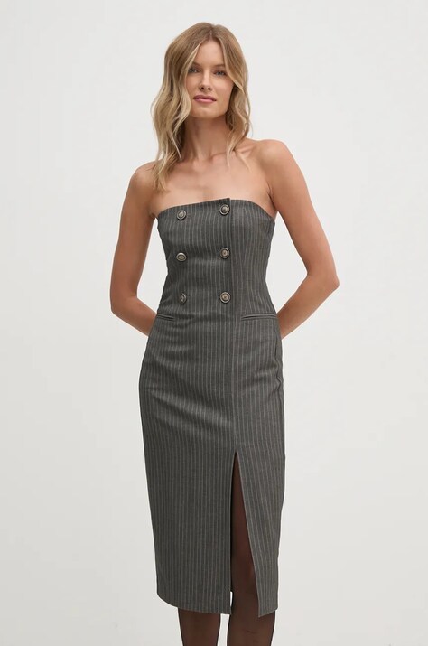 Sisley rochie culoarea gri, mini, mulată, 4OPDLV06L