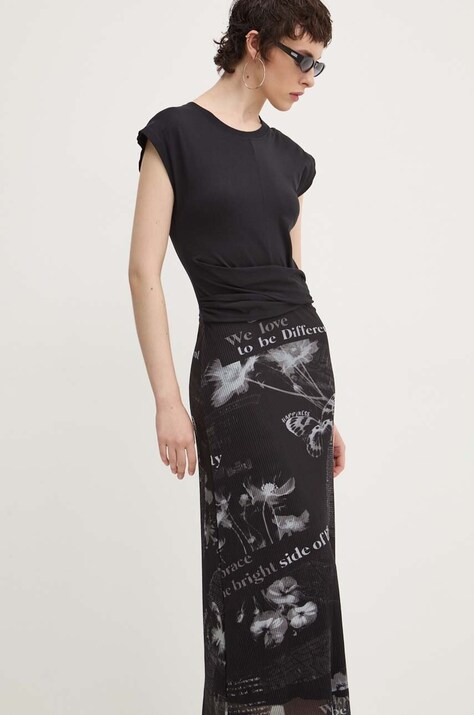 Платье Desigual GOOD NEWS цвет чёрный maxi расклешённое 24WWVK77