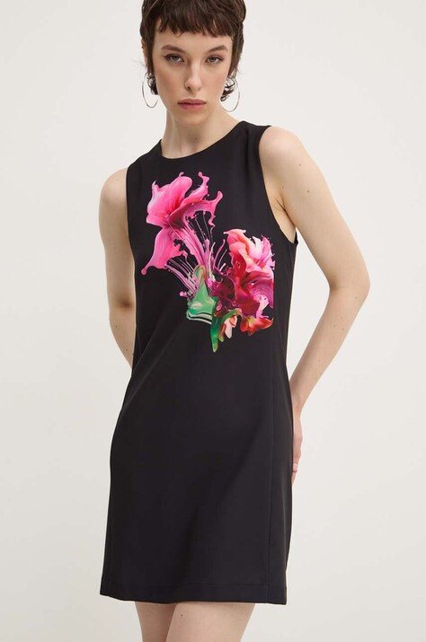 Desigual rochie PHOENIX culoarea negru, mini, mulată, 24WWVW05