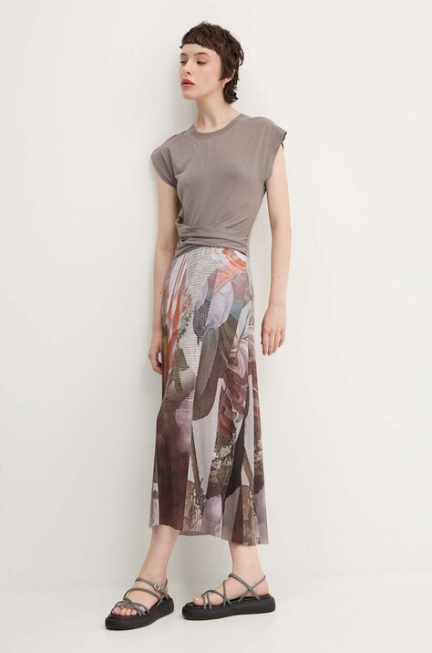 Платье Desigual LOLA цвет бежевый midi расклешённое 24WWVK76