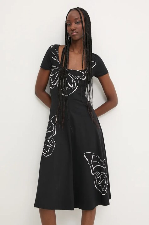 Desigual rochie RALEIGH culoarea negru, mini, evazată, 24WWVK66