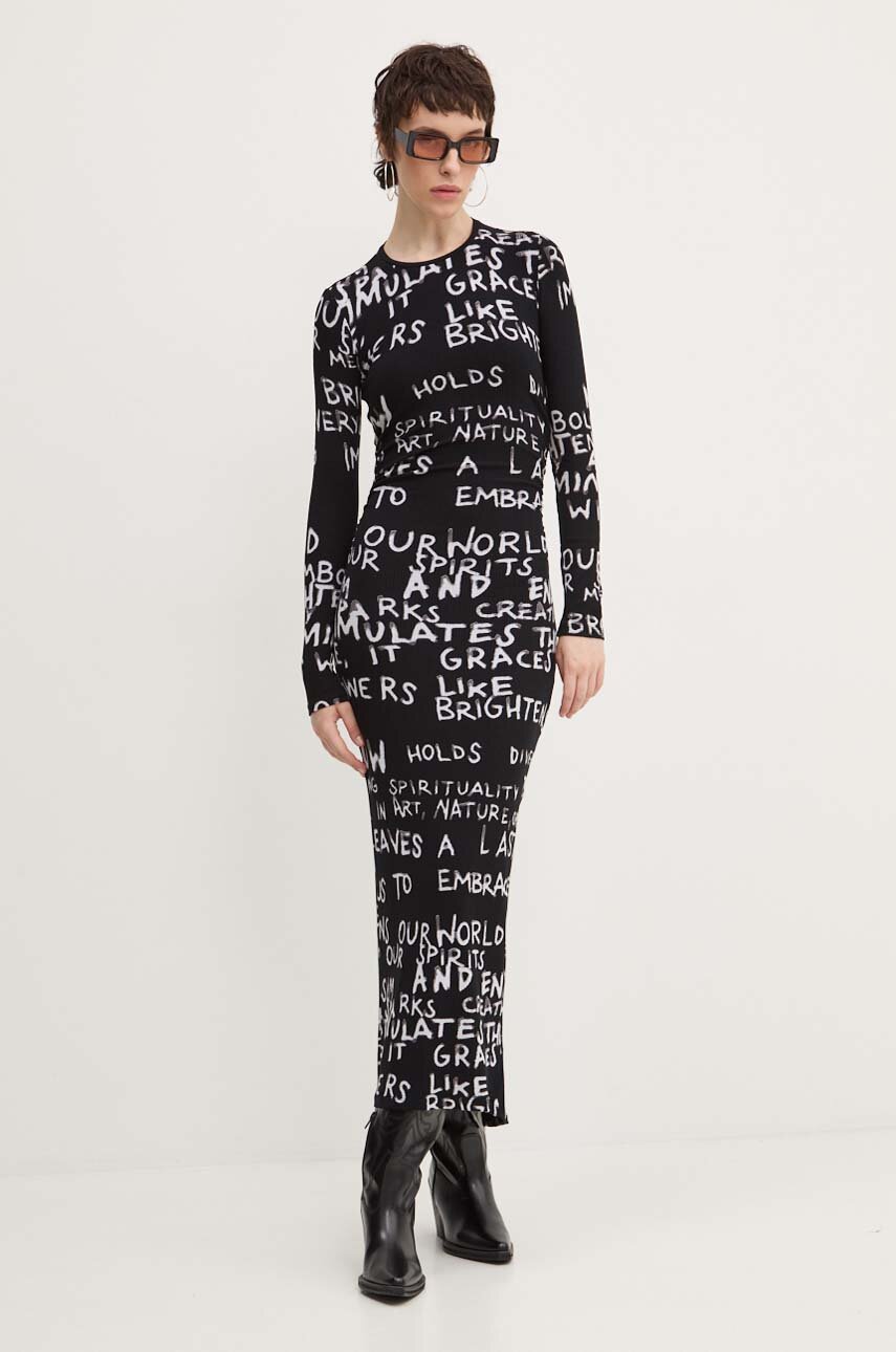 aty Desigual HESIAN ern barva, midi, 24WWVK45