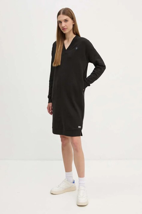 G-Star rochie din bumbac culoarea negru, mini, oversize, D25036-D562