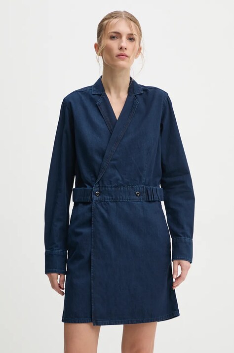 G-Star rochie din denim culoarea bleumarin, mini, evazată, D25350-D539