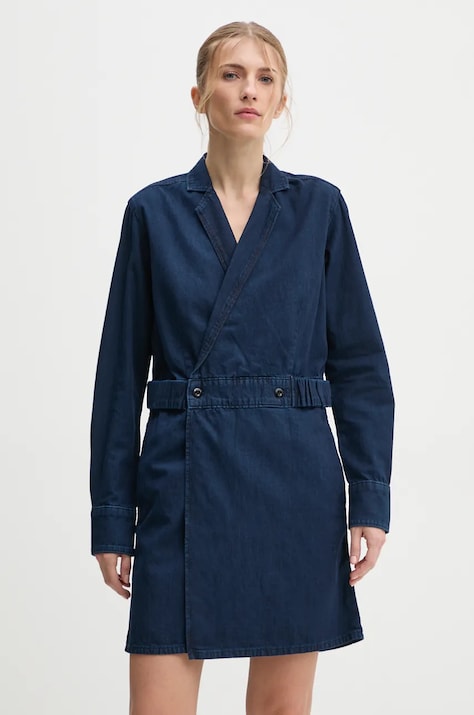 G-Star rochie din denim culoarea bleumarin, mini, evazată, D25350-D539