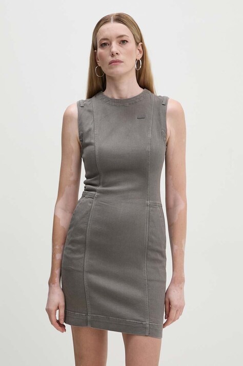 G-Star rochie culoarea gri, mini, dreaptă, D25249-D730