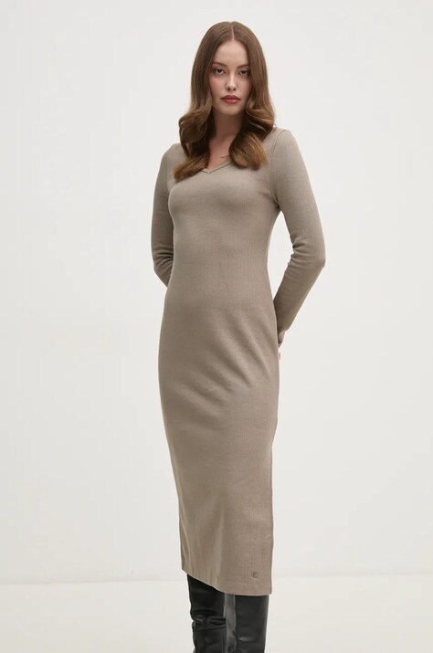 Calvin Klein Jeans rochie culoarea verde, midi, mulată, J20J224165