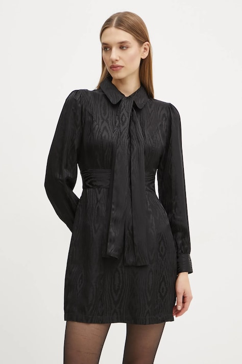 MICHAEL Michael Kors rochie din amestec de matase culoarea negru, mini, mulată, MF482JFF03