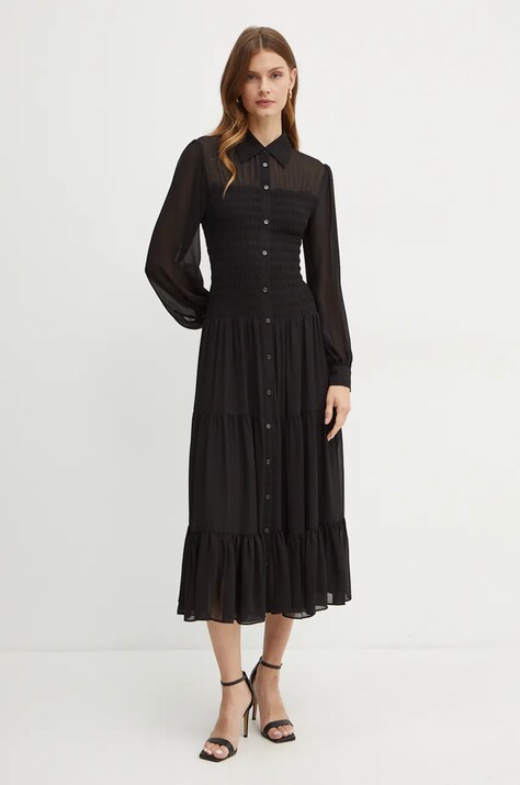 MICHAEL Michael Kors rochie culoarea negru, maxi, evazată, MF482L77R3