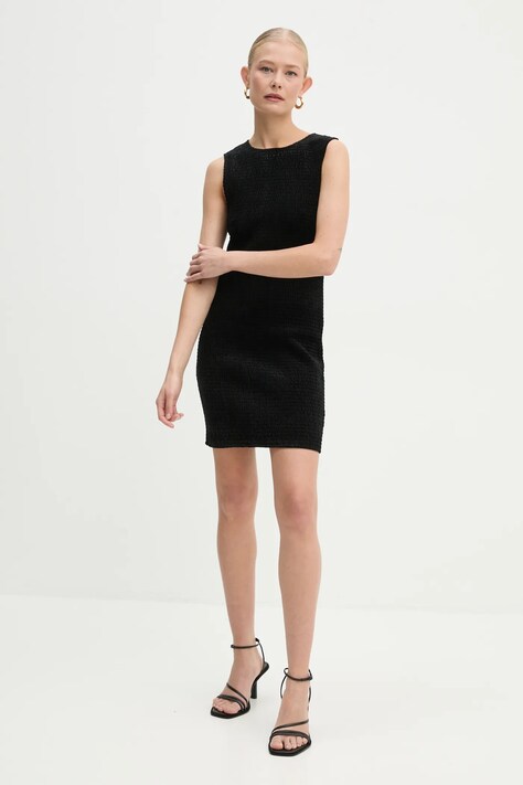 MICHAEL Michael Kors rochie de catifea culoarea negru, mini, mulată, MF482MLF0P