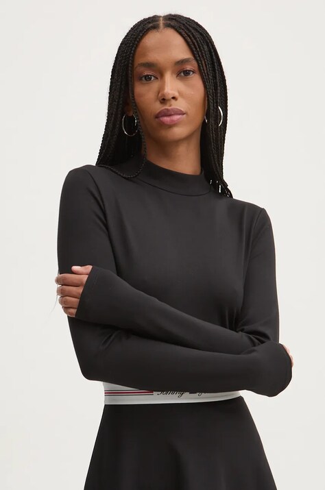Tommy Jeans rochie culoarea negru, mini, evazată, DW0DW18723