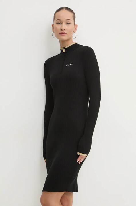 Tommy Jeans rochie culoarea negru, mini, mulată, DW0DW19836