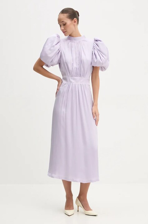 Rotate rochie culoarea violet, midi, evazată, 1125581813