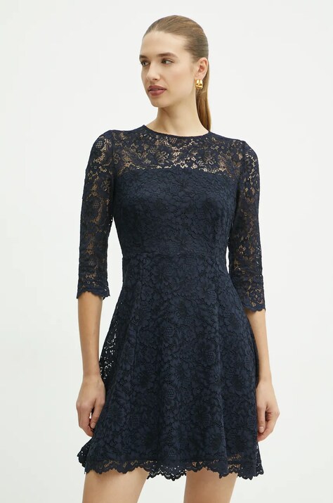 Morgan rochie RAMPLE culoarea bleumarin, mini, evazată, RAMPLE