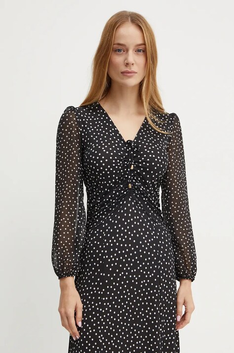 Šaty Morgan RGIADO černá barva, midi, RGIADO