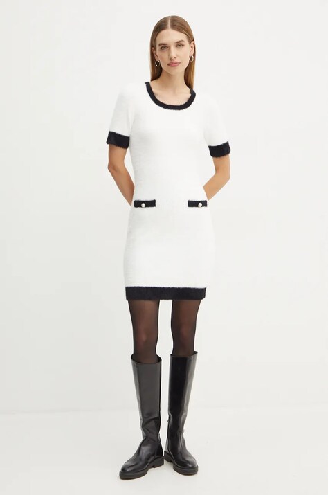 Morgan rochie RMACHA culoarea alb, mini, mulată, RMACHA