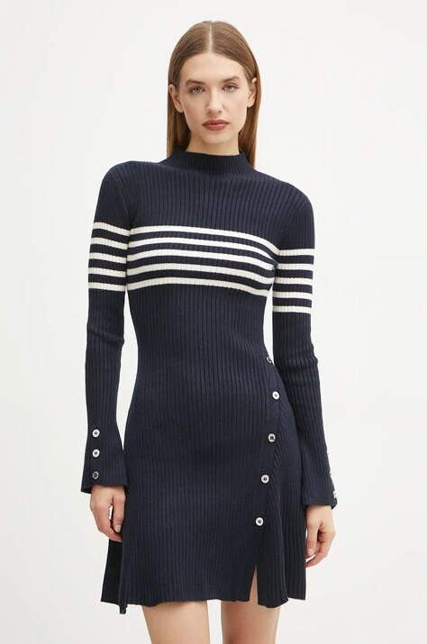 Morgan rochie RMALONE culoarea bleumarin, mini, evazată, RMALONE