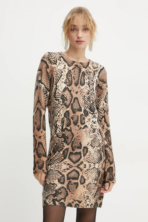 Morgan rochie RMEBRA culoarea bej, mini, mulată, RMEBRA