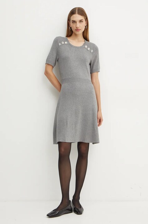 Morgan rochie RMIXBO culoarea gri, mini, evazată, RMIXBO