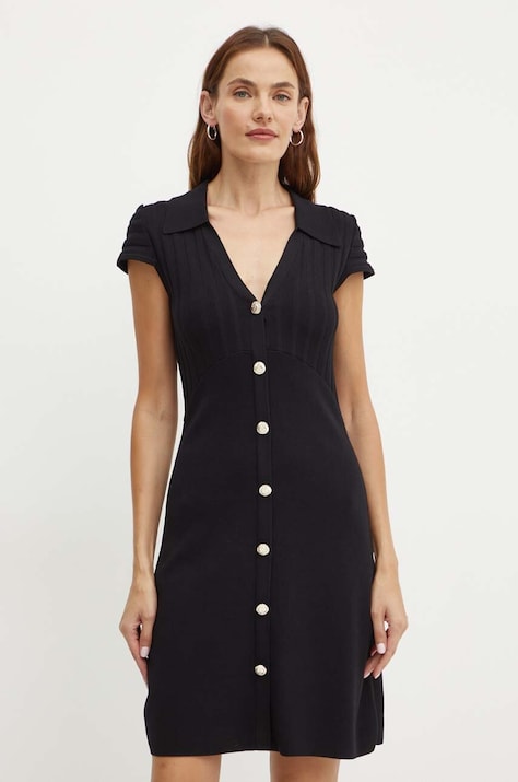 Рокля Morgan RMSIX в черно къса с кройка по тялото RMSIX