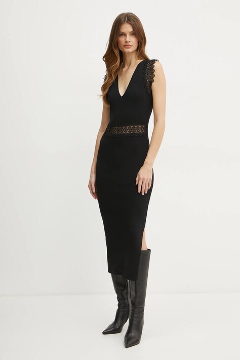 Morgan rochie RMYA culoarea negru, midi, mulată, RMYA