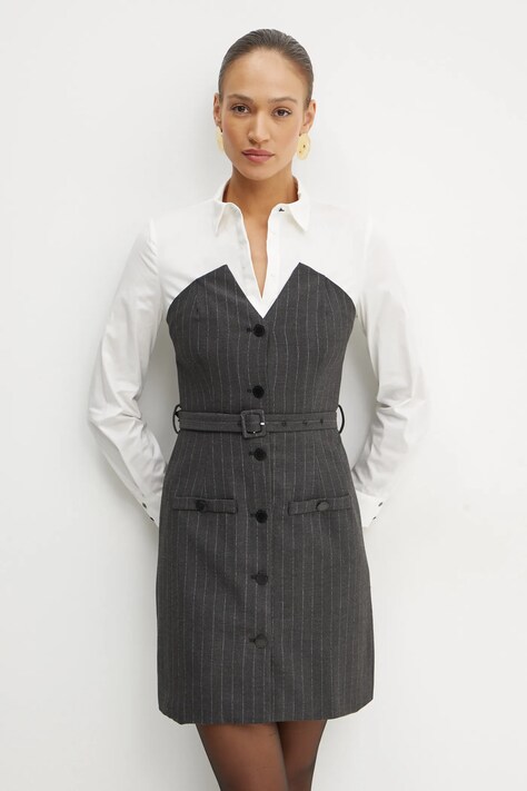 Morgan rochie ROIMI culoarea gri, mini, dreaptă, ROIMI