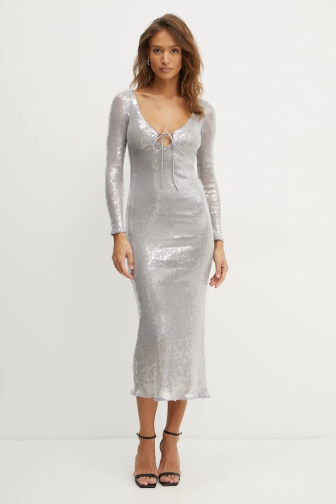 Платье Bardot VERONA цвет серебрянный midi облегающее 58859DB